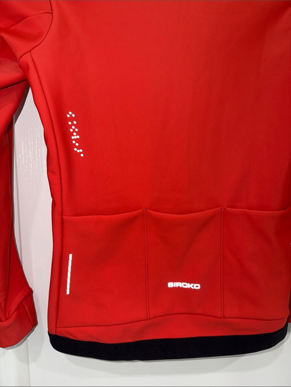 Siroko J1-W Plange women's cycling jacket red softshell finish. Red Full-Zip S - Picture 10 of 10